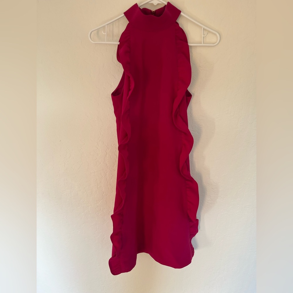 Ted Baker halter ruffle pink dress size 1